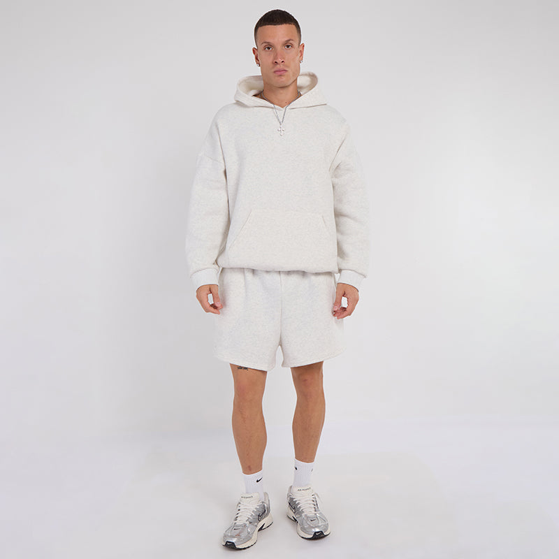 Unisex White Minimalist Fleece Hoodie & Jogger Set Neutral Lounge Set
