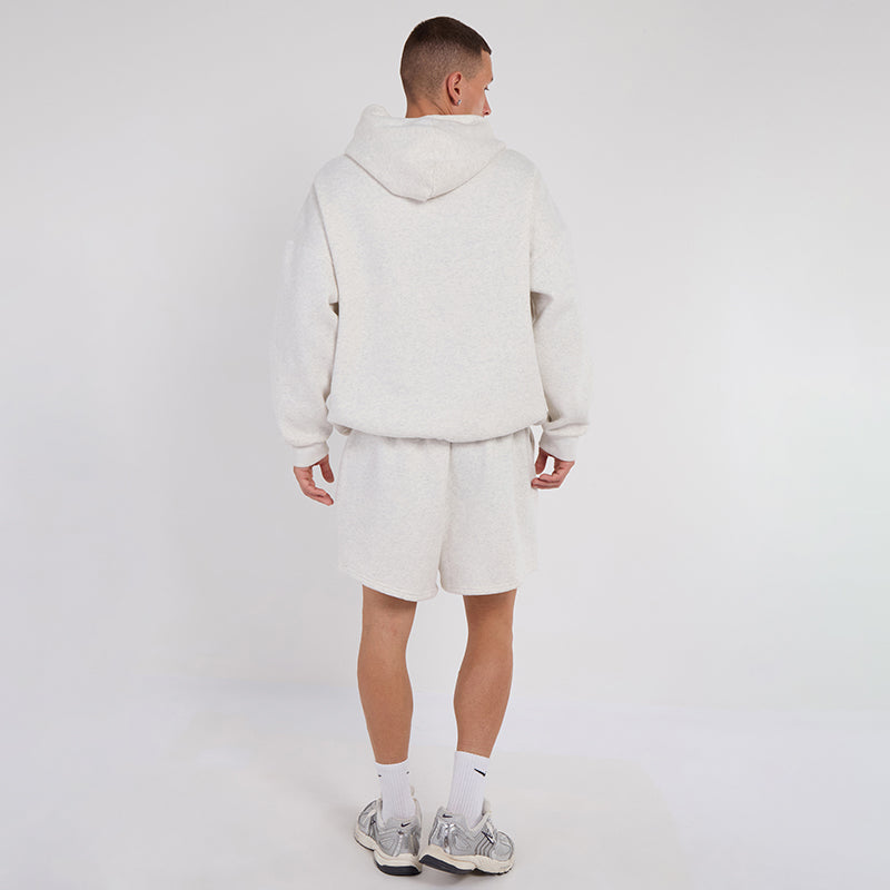 Unisex White Minimalist Fleece Hoodie & Jogger Set Neutral Lounge Set