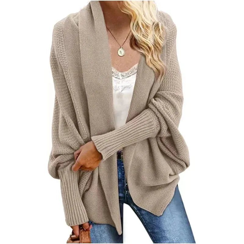 Women's Batwing Cable Knitted Slouchy Oversized Cardigan Sweater