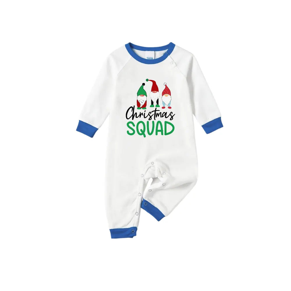 Christmas Holiday Family Blue Pajama Set Featuring Christmas Gnome Pattern