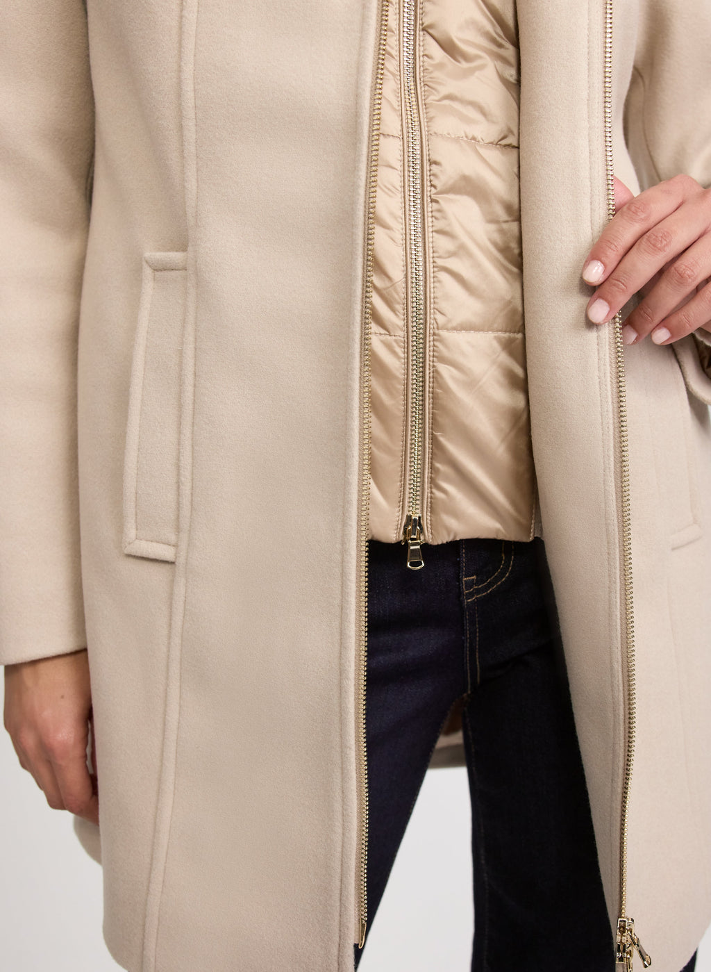 Stretch Wool Blend Coat