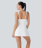 SoftlyZeroTM QuickDry Zip Corset 2-in-1 Mini Dance Active Dress with Pockets-Easy Peezy Edition