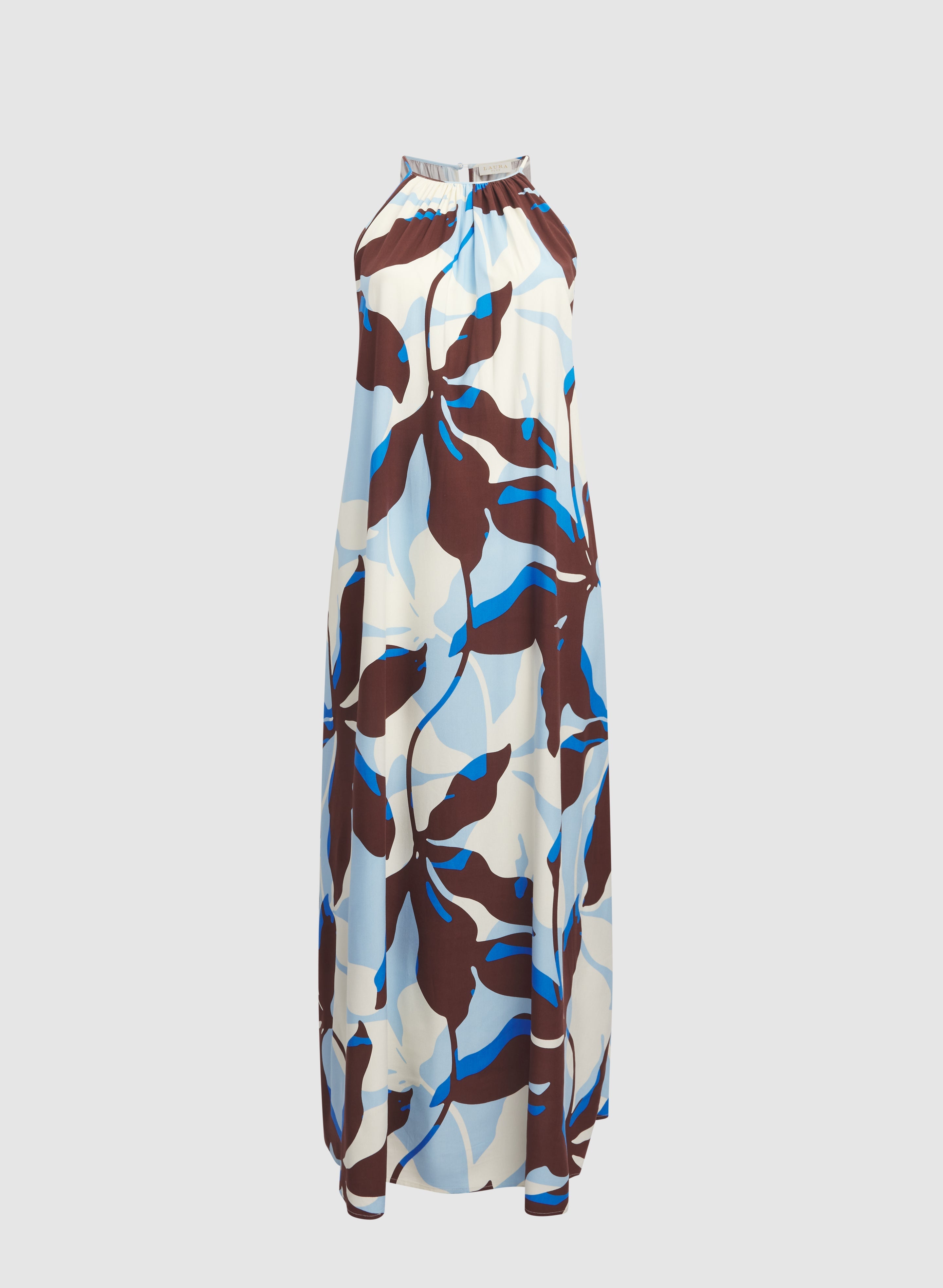 Leaf Print Maxi Dress