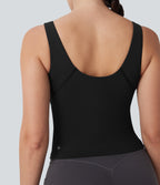 SoftlyZeroTM Plush Padded V Neck Running Tank Top-D/DD/DDD/F Cups