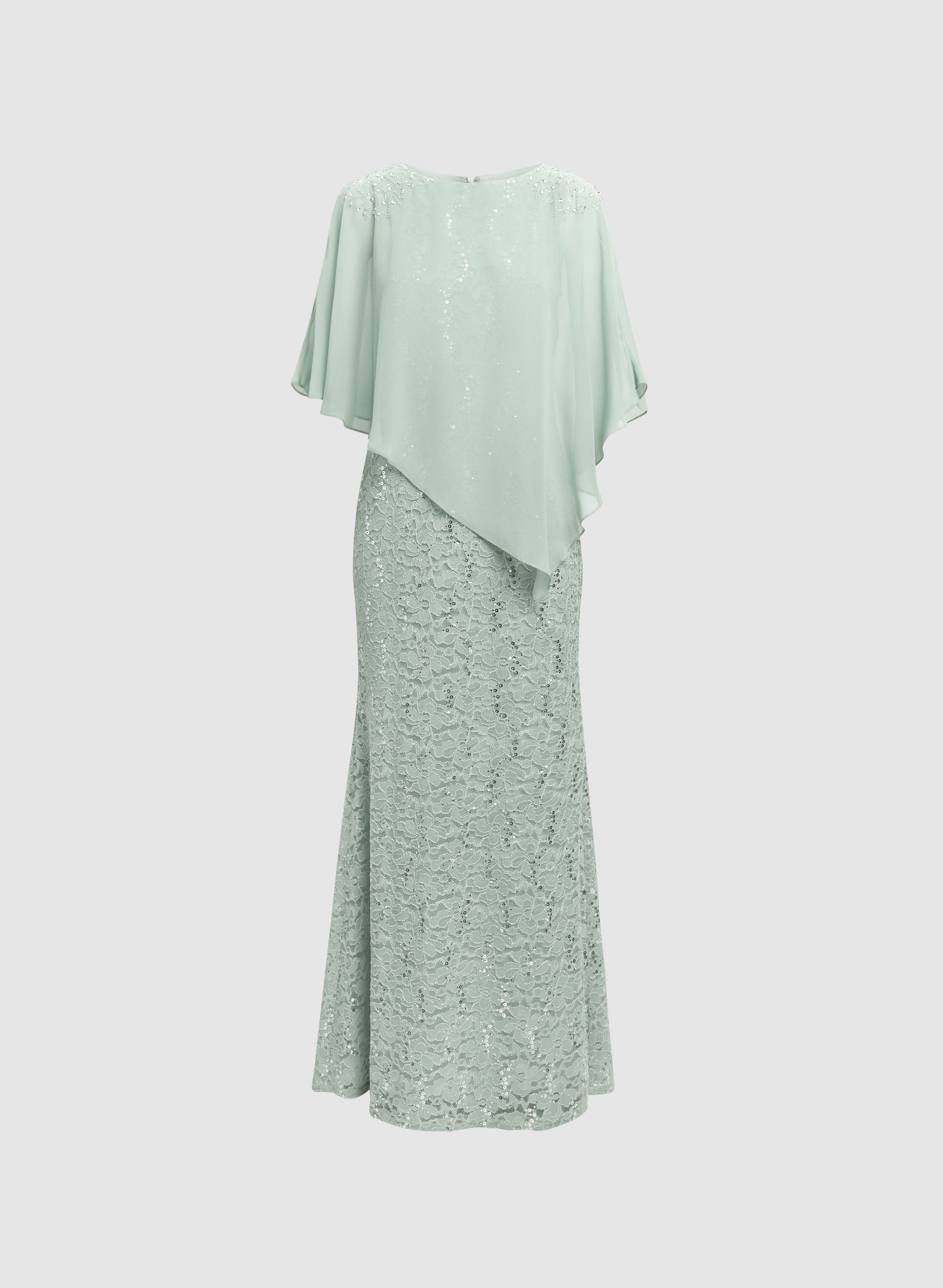 Lace Capelet Overlay Dress