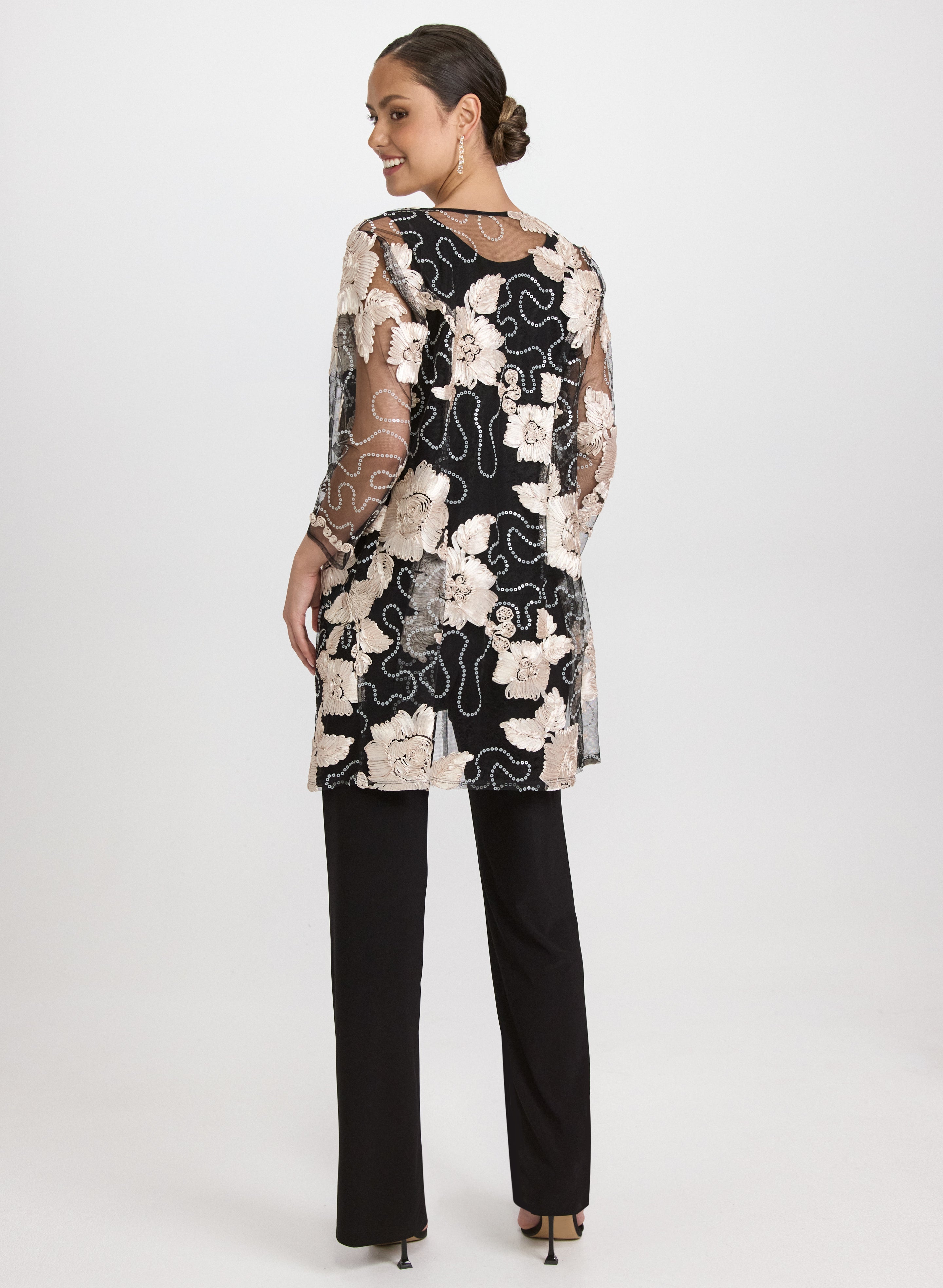 Lace Jacket, Top & Pants Set
