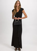 Jersey Waterfall Ruffle Dress