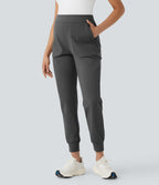 Mid Rise Quick Dry Yoga Maternity Joggers with Pockets
