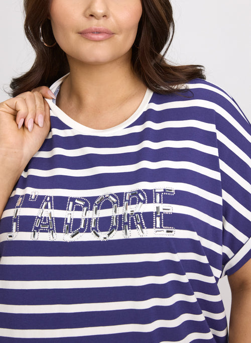 'J'Adore' Stripe T-Shirt