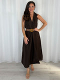 Woven Belt Strap Midi Dress (5 Colours)