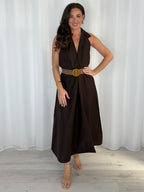 Woven Belt Strap Midi Dress (5 Colours)