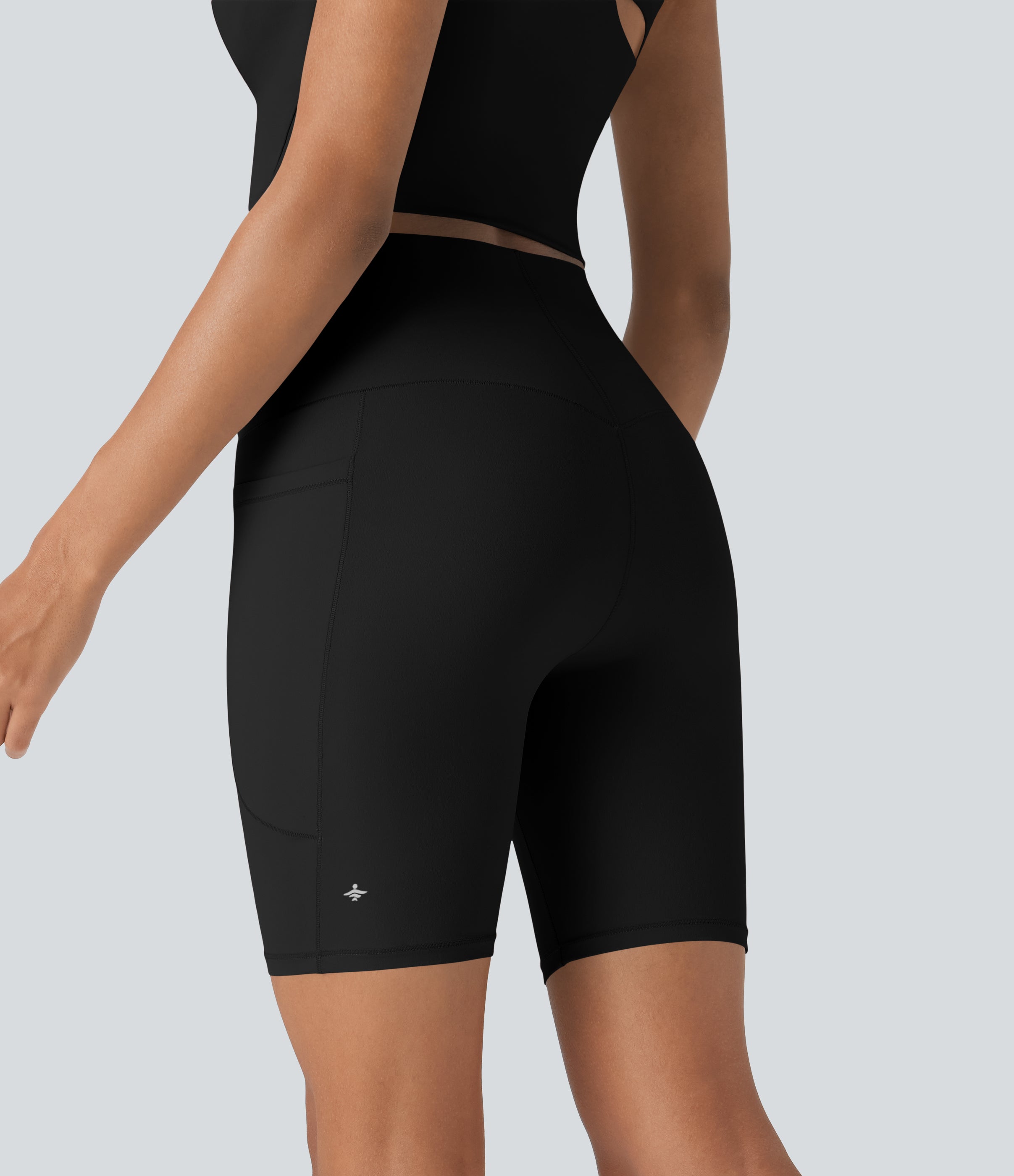 UltraSculptTM Cool Quick Dry SoCinched High Waisted Tummy Control Training Biker Shorts 7'' with Pockets-UPF50+