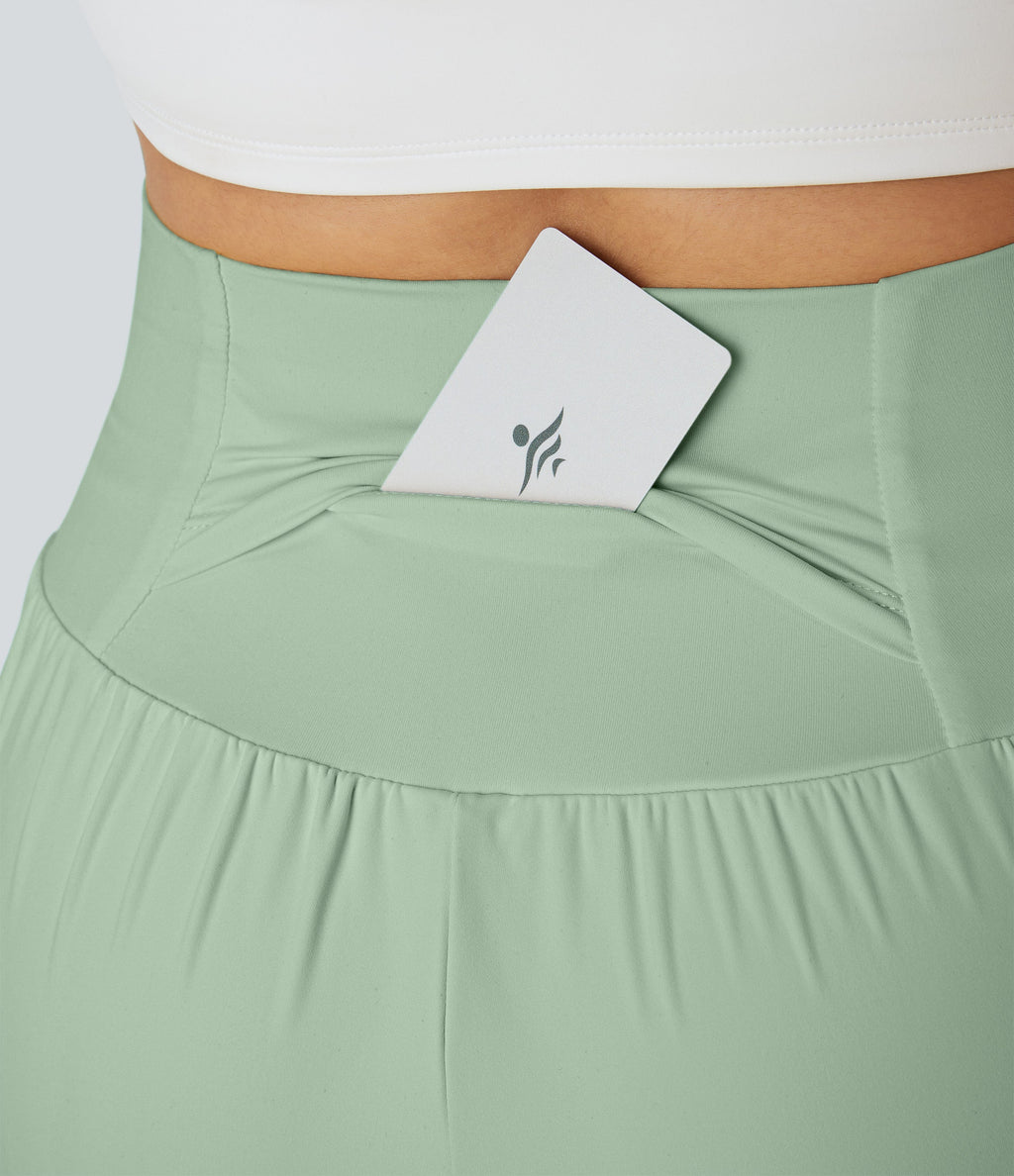 2026🔥UK Super High Waisted Back Pocket & Side Hidden Pocket 2-in-1 Yoga Shorts