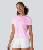 Seamless Flow Jacquard Crossover Hem Yoga Sports Top