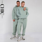 Unisex Mint Minimalist Fleece Hoodie & Jogger Tracksuit