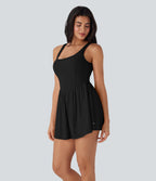 BreezefulTM Tie Back 2-in-1 Quick Dry Mini Dance Active Dress with Pocket-Easy Peezy Edition