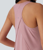 Round Neck High Low Cool Touch Quick Dry Running Tank Top
