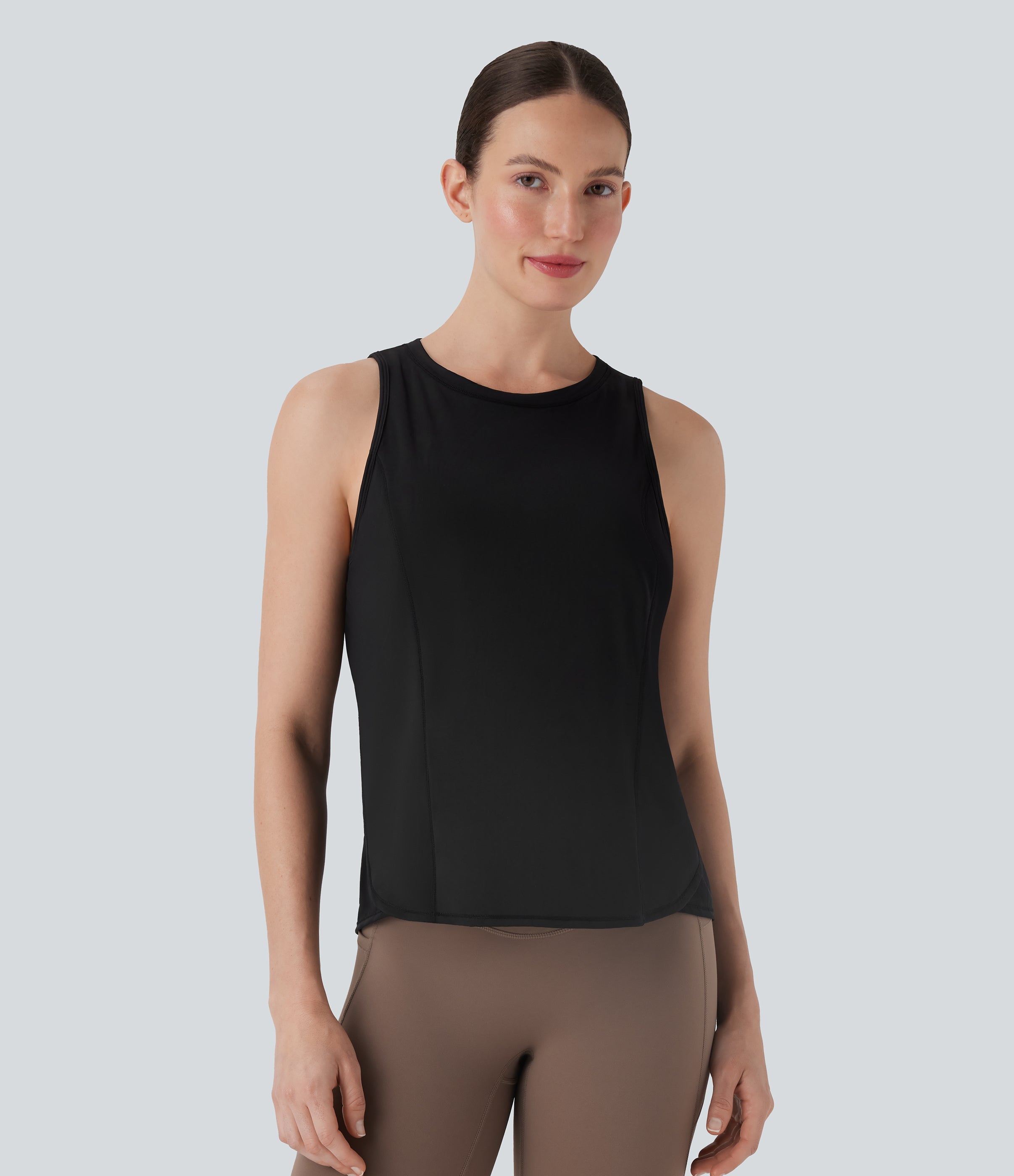 Crossover Contrast Mesh Yoga Sports Top