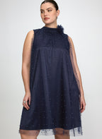 Tonal Pearl Embellished Dress