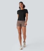 Seamless Flow Jacquard Crossover Hem Yoga Sports Top