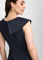 Satin Tuxedo Collar Dress