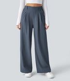FlexTM High Waisted Side Pocket Wide Leg Waffle Work Pants