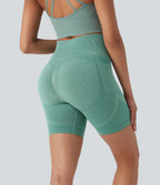 Seamless Flow High Waisted Yoga Biker Shorts 7'' with Pockets