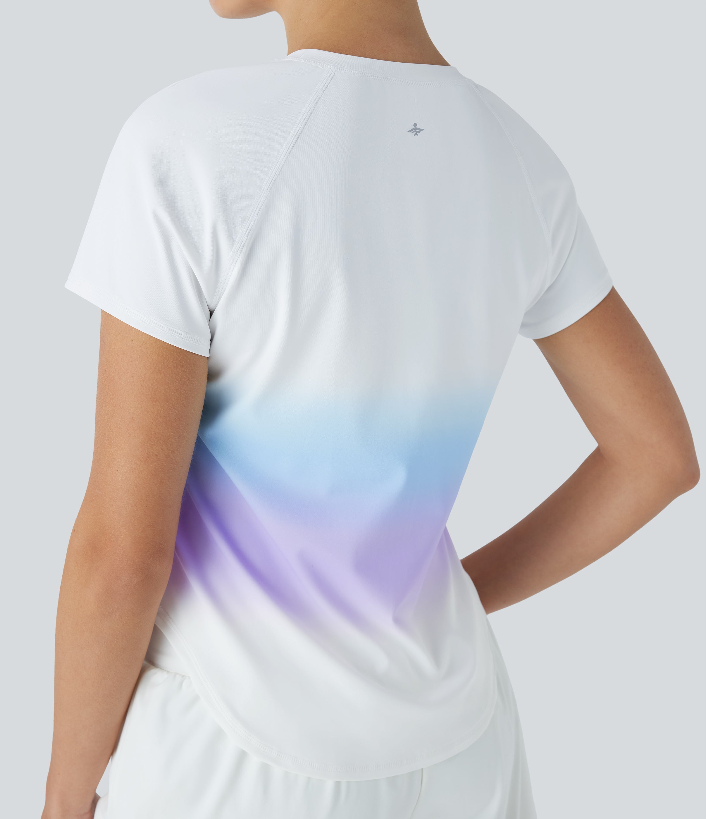 SoftlyZeroTM QuickDry Round Neck Short Sleeve Gradient Running Sports Top