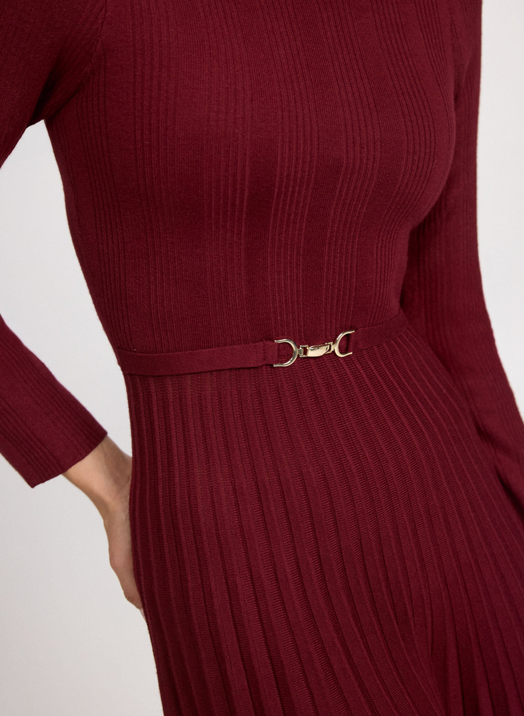 Pleated Knit Dress
