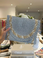 Gold Fleck Woven Plaited Clutch Bag (3 Colours)