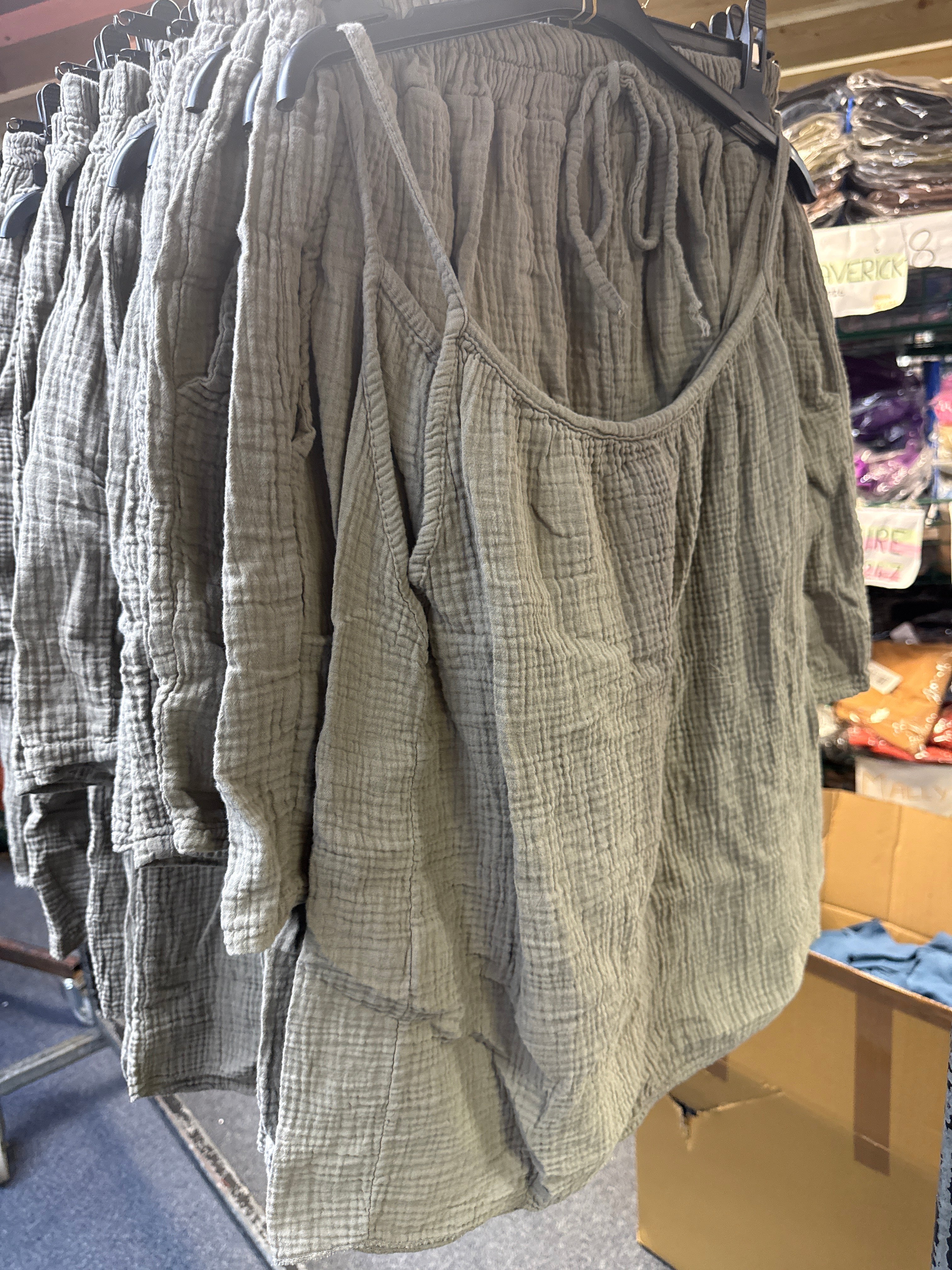 Quincy Plain Cheesecloth Shorts Co-Ord Set