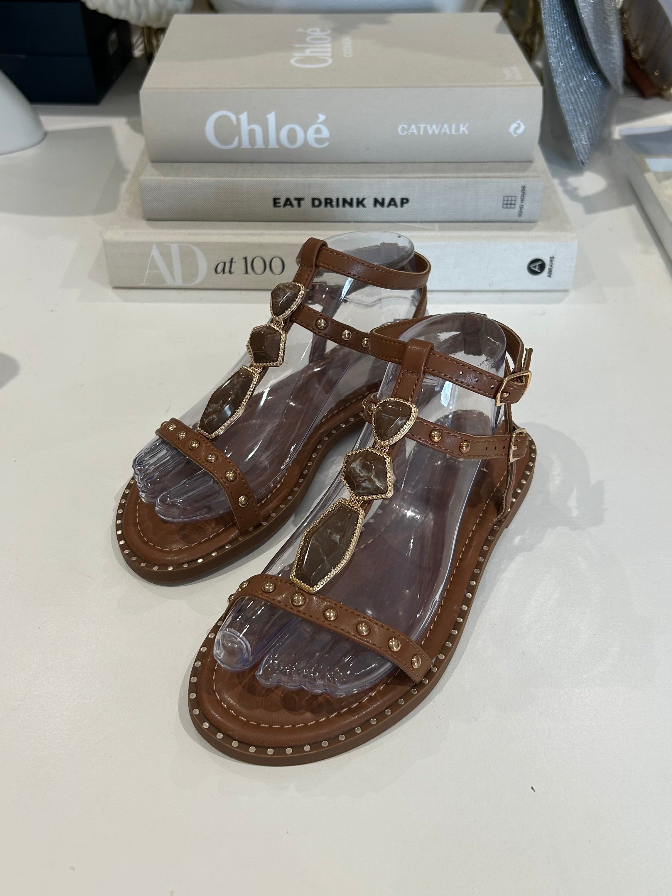 Studded Marble Flat Sandals (3 Colours)