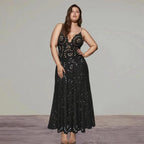 Black Scalloped Hollow Sexy One-Piece Swimsuit&Skirt