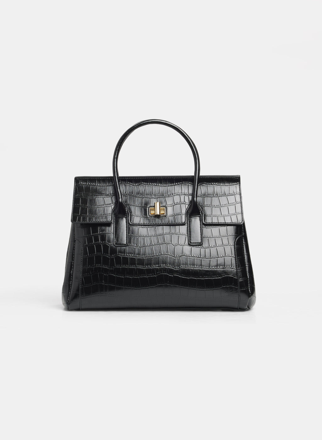 Croc-Embossed Handbag