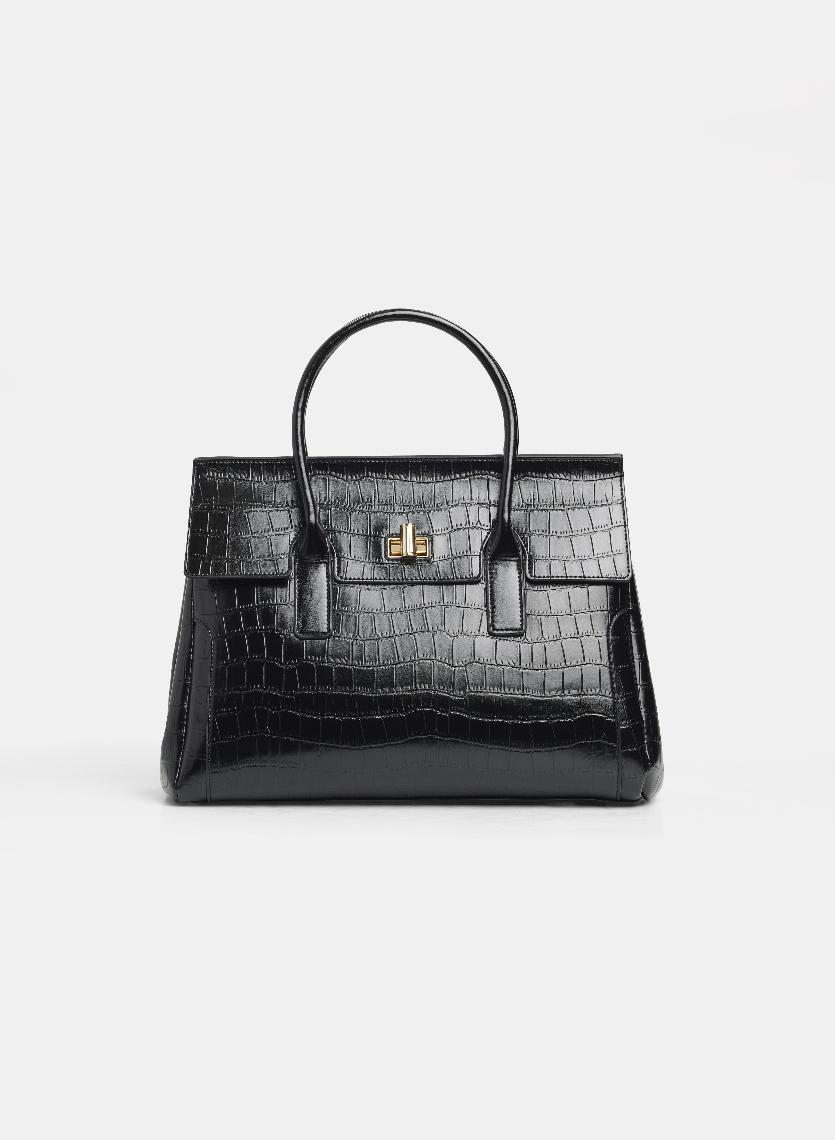 Croc-Embossed Handbag