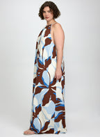 Leaf Print Maxi Dress