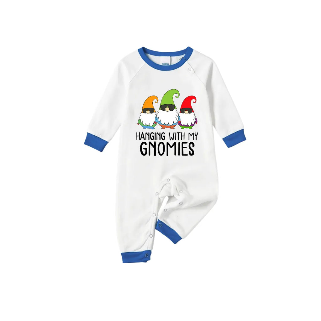 Holiday Family Christmas Pajamas Set With Christmas Gnome Pattern Print