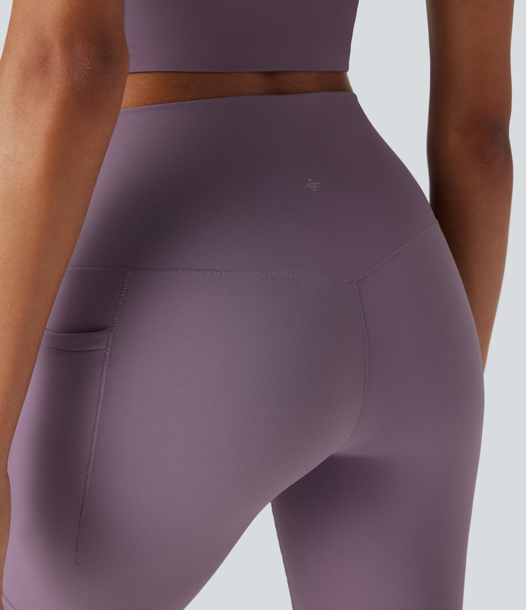 UltraSculptTM Cool Quick Dry SoCinched High Waisted Tummy Control Hiking Biker Shorts 7'' with Pockets-UPF 50+
