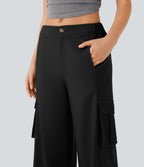 Low Rise Wide Leg Casual Cargo Pants with Pockets