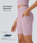 UltraSculptTM Cool Quick Dry SoCinched High Waisted Tummy Control Training Biker Shorts 7'' with Pockets-UPF50+