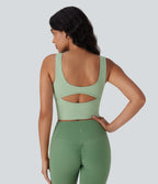 SoftlyZeroTM Airy Cut Out Ruched Cool Touch Yoga Tank Top