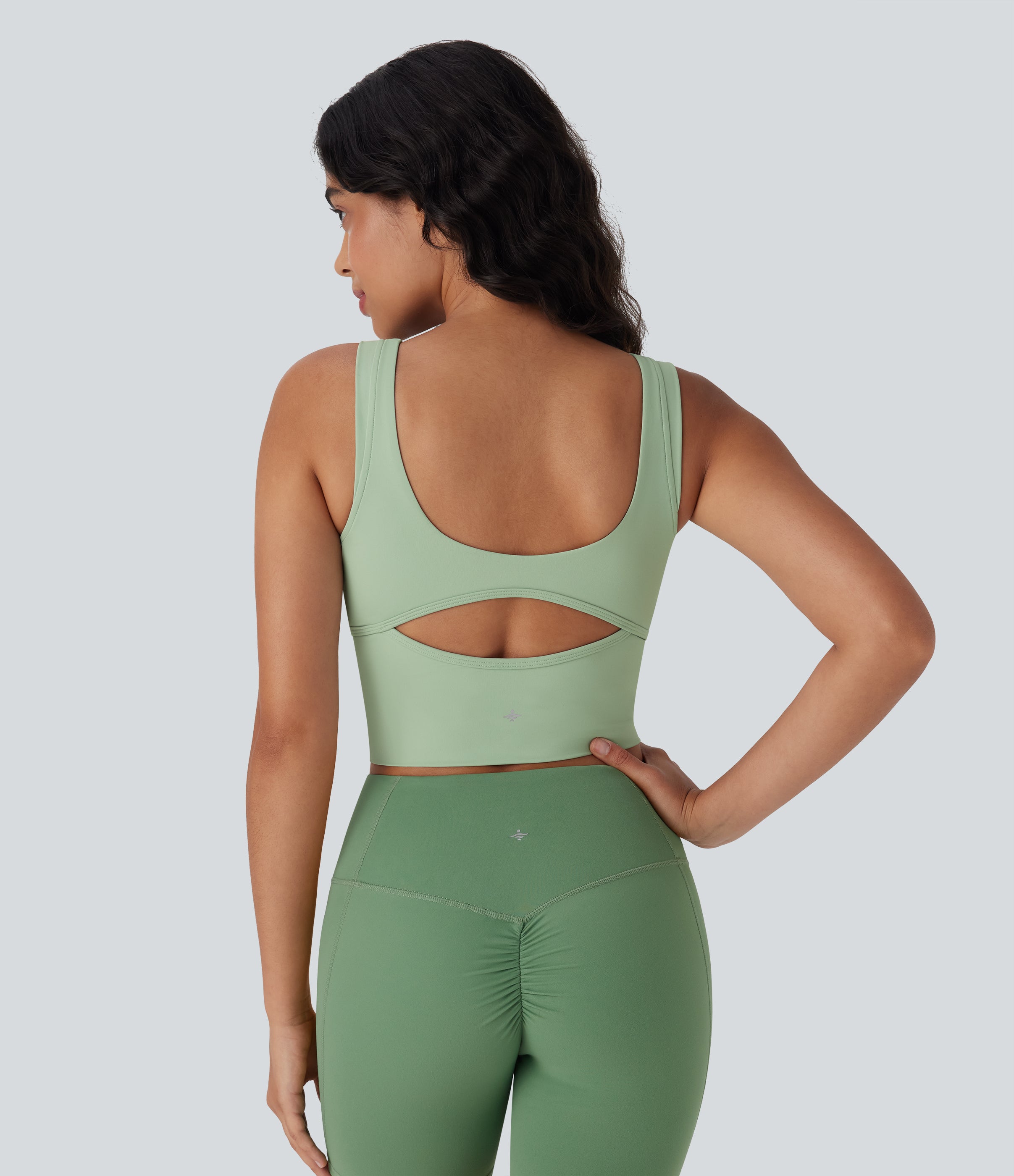 SoftlyZeroTM Airy Cut Out Ruched Cool Touch Yoga Tank Top