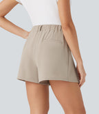 Quick Dry High Waisted Sied Pocket Golf Shorts-Golf Tee Pocket-UPF 40+