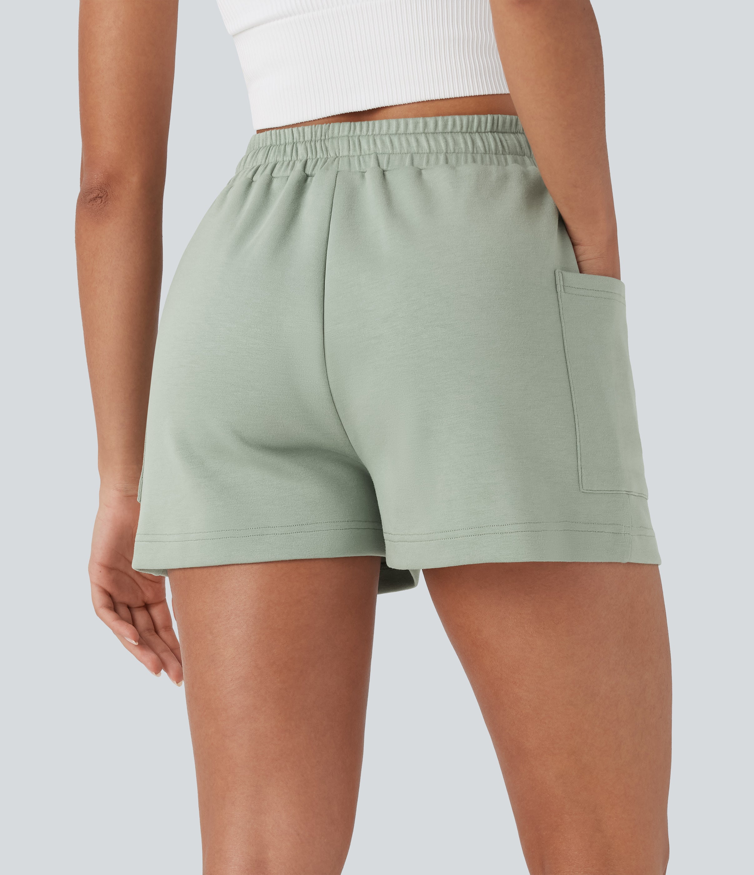 High Waisted Drawstring Casual Shorts with Pockets