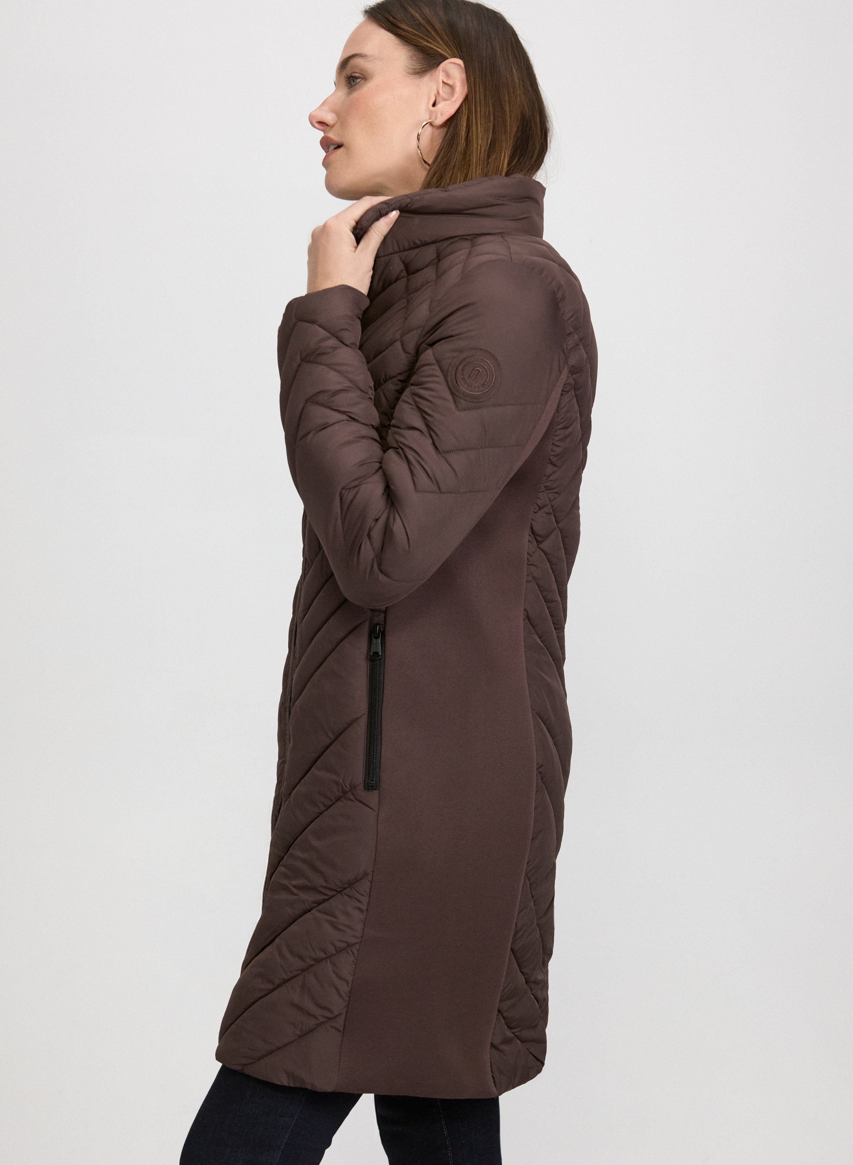 Bernardo - Quilted Scuba Detail Coat