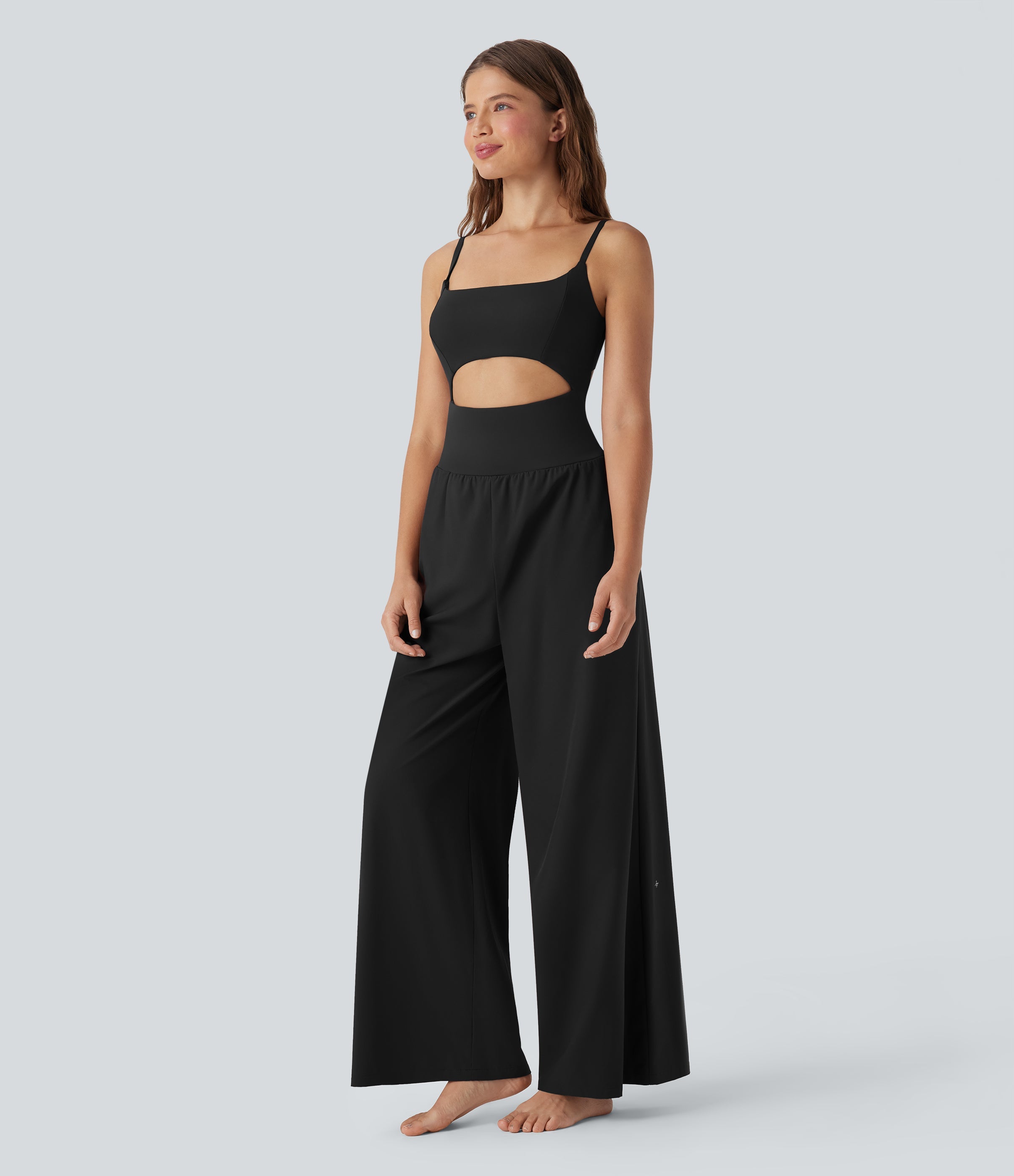 BreezefulTM Cut Out Quick Dry Yoga Jumpsuit with Pockets-Easy Peezy Edition