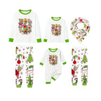Holiday Family Christmas Pajamas Set With Xmas Character Pattern Print