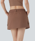Water Repellent Mid Rise 2-in-1 Mini Hiking Skirt with Pockets