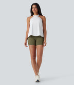 SoftlyZeroTM Airy Halter Draped Cool Touch Yoga Top-UPF50+
