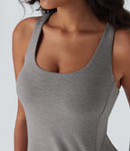 Cut Out Pocket 2-Piece Mini Yoga Active Dress